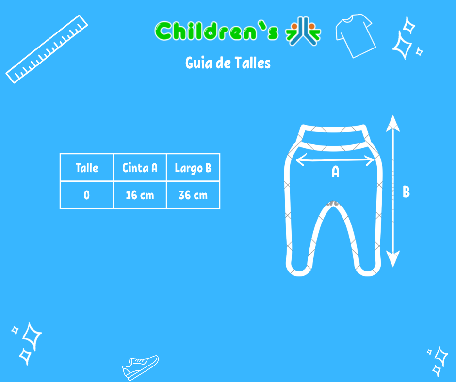 Guia de talles Medio Osito Tejido Punto Ingles Con Pie