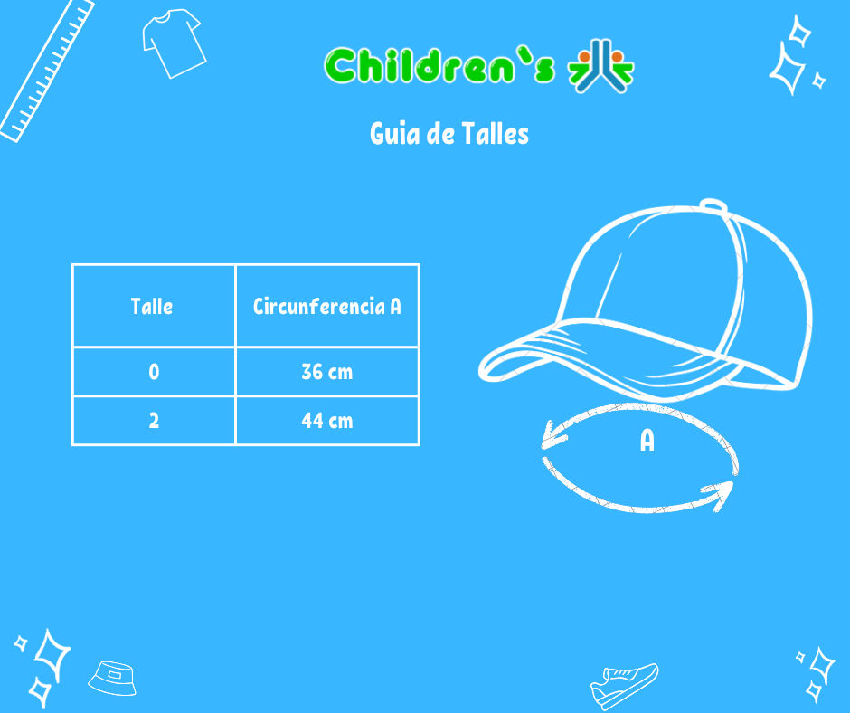 Guia de talles Gorro Cap Visera de Jean Forrado Con Elastico