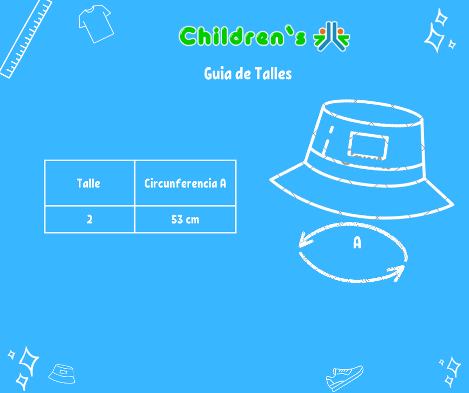 Guia de talles Gorro Piluso con Flecos y Barbie en Holograma