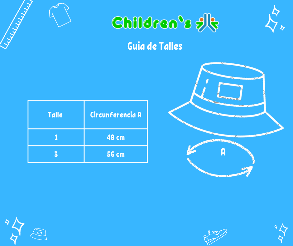 Guia de talles Gorro Piluso con Holograma Barbie Corazon