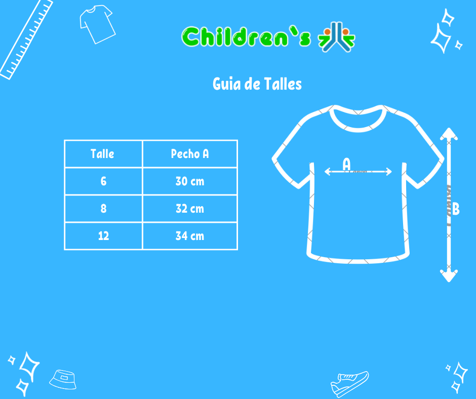 Guia de talles Remera Manga Corta Estampado Here My Heart con Tachas y Brillo