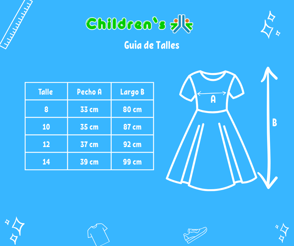 Guia de talles Vestido Comunión Broderie Con Moño En Raso