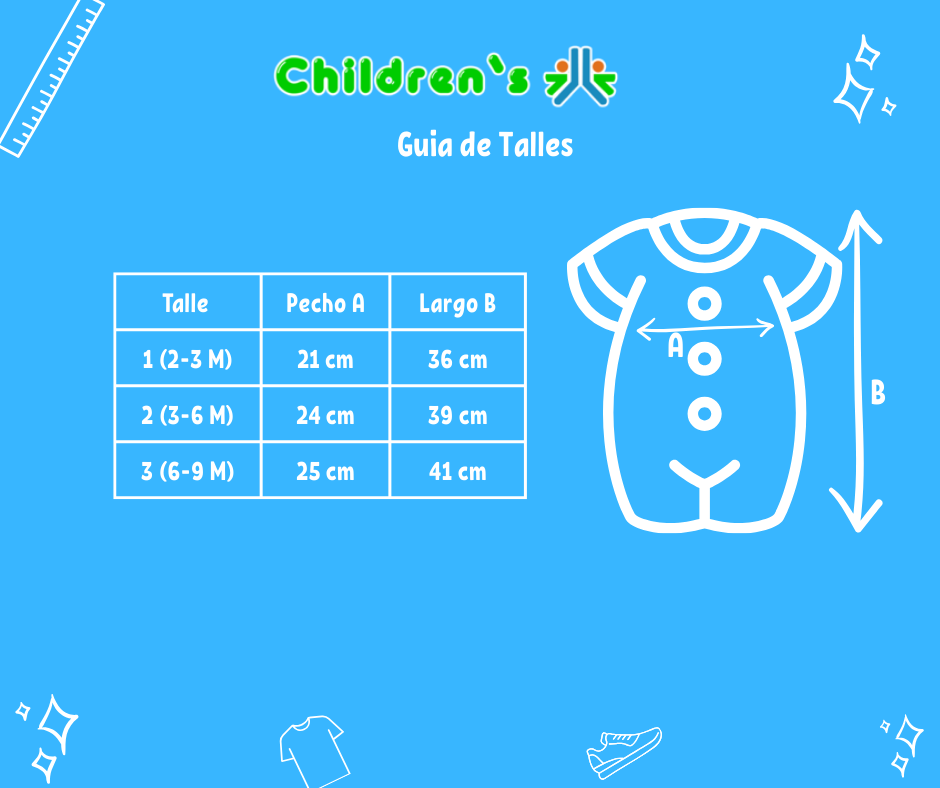 Guia de talles Enterito sin Mangas Estampado