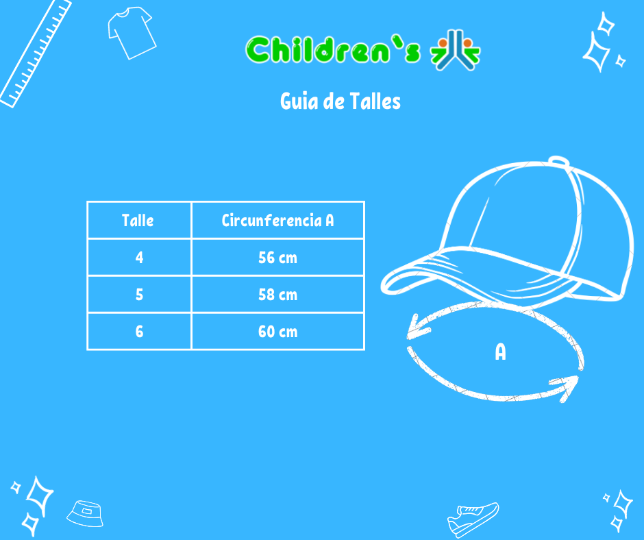 Guia de talles Gorro Cap Visera Kids