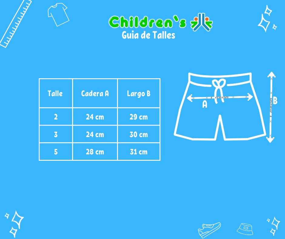 Guia de talles Bermuda Microfibra Con Cintura Elastizada