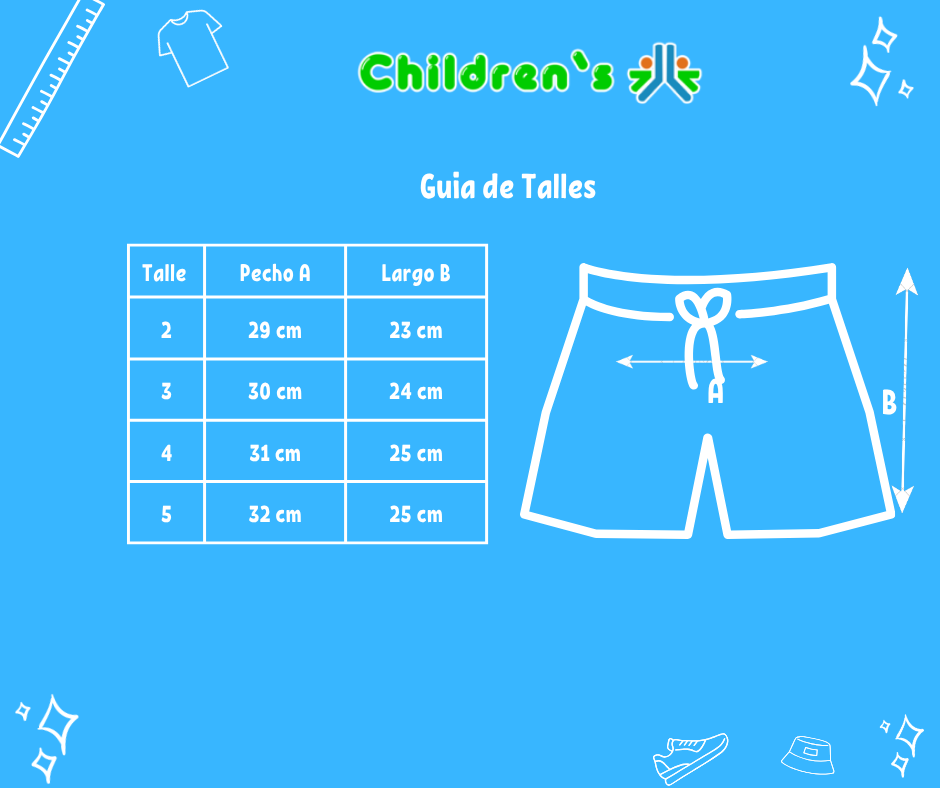 Guia de talles Short Jean con Lazo Estampado Flor