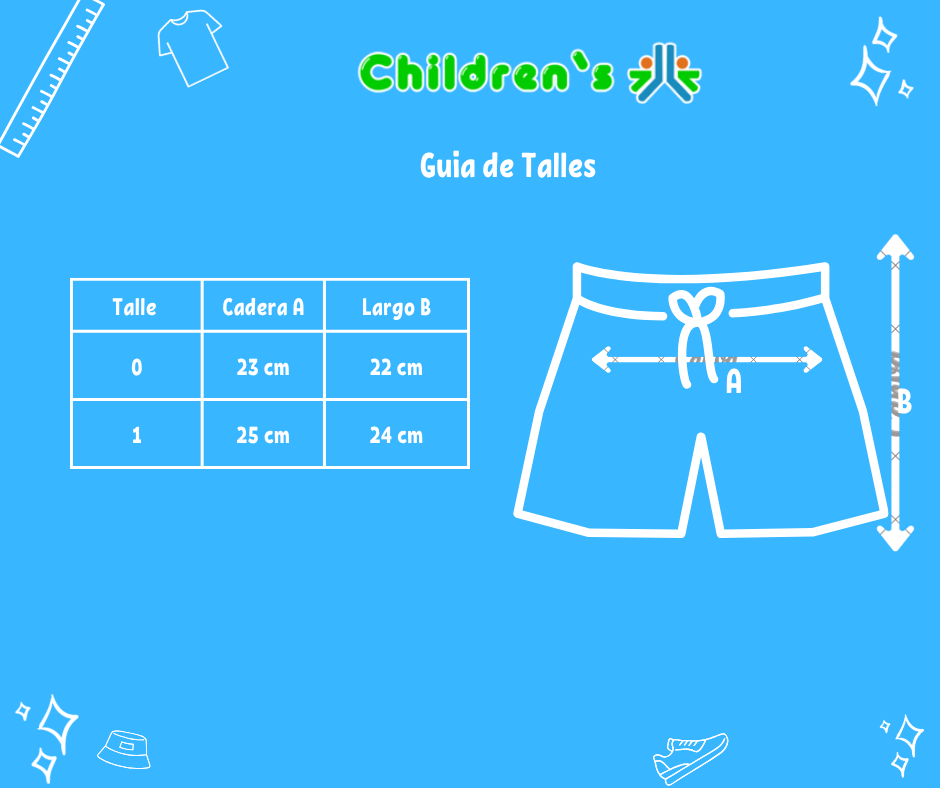 Guia de talles Short de Jean con Elastico y Volado Cintura Elastizada