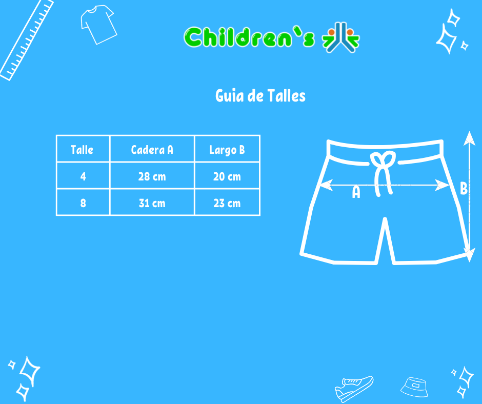 Guia de talles Short de Jean con Bolsillos Bordados Corazon