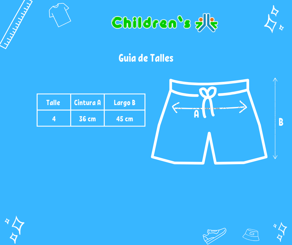 Guia de talles Short Bermuda Algodon Rustico Varon