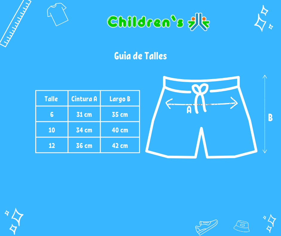 Guia de talles Short Bermuda Algodon Rustico Varon