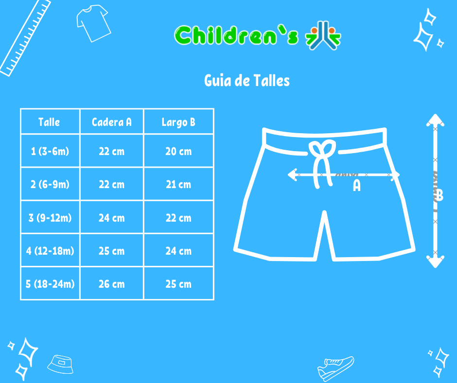 Guia de talles Short de Jean Liso Desgastado