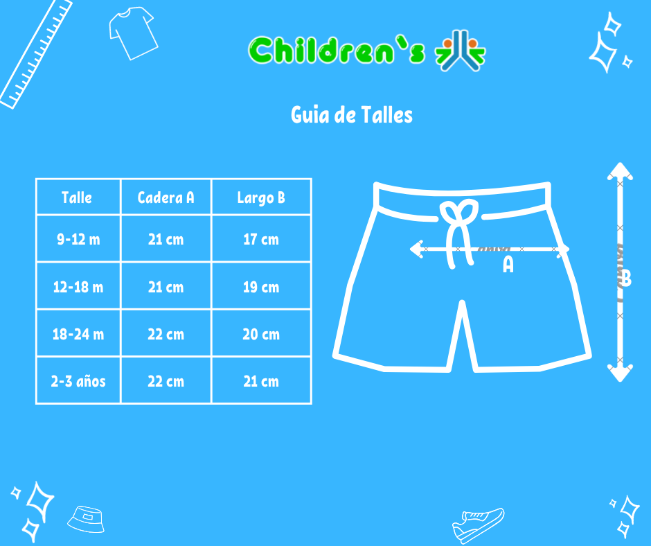 Guia de talles Short de Jean Nena