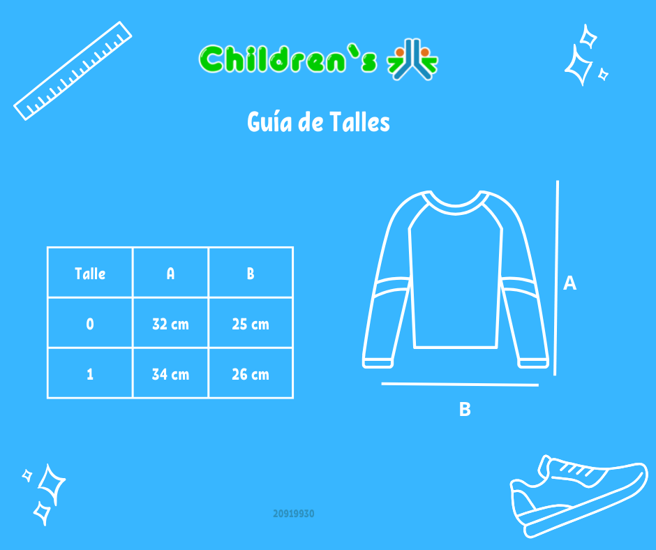 Guia de talles Remera Manga Larga Estampado Moto