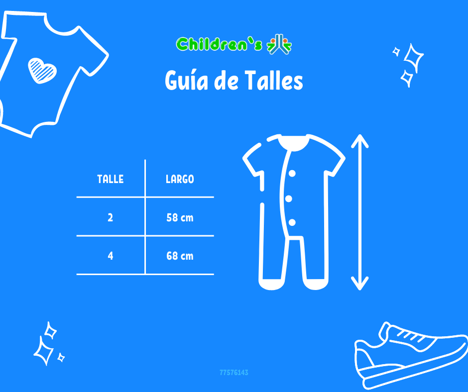 Guia de talles Astronauta Enterito Termico con Wata y Doble Cierre