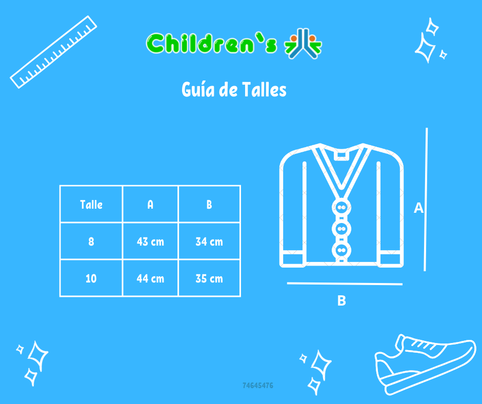 Guia de talles Saquito de Cashmilon con Cuello Redondo