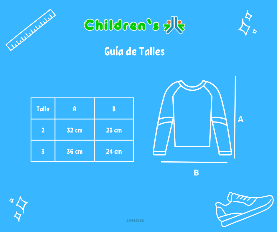 Guia de talles Media 1/2 Polera de Algodon Lisa