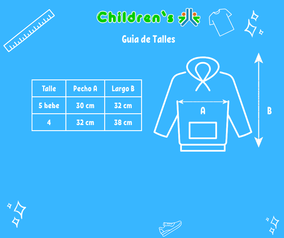 Guia de talles Buzo Polar con Velcro