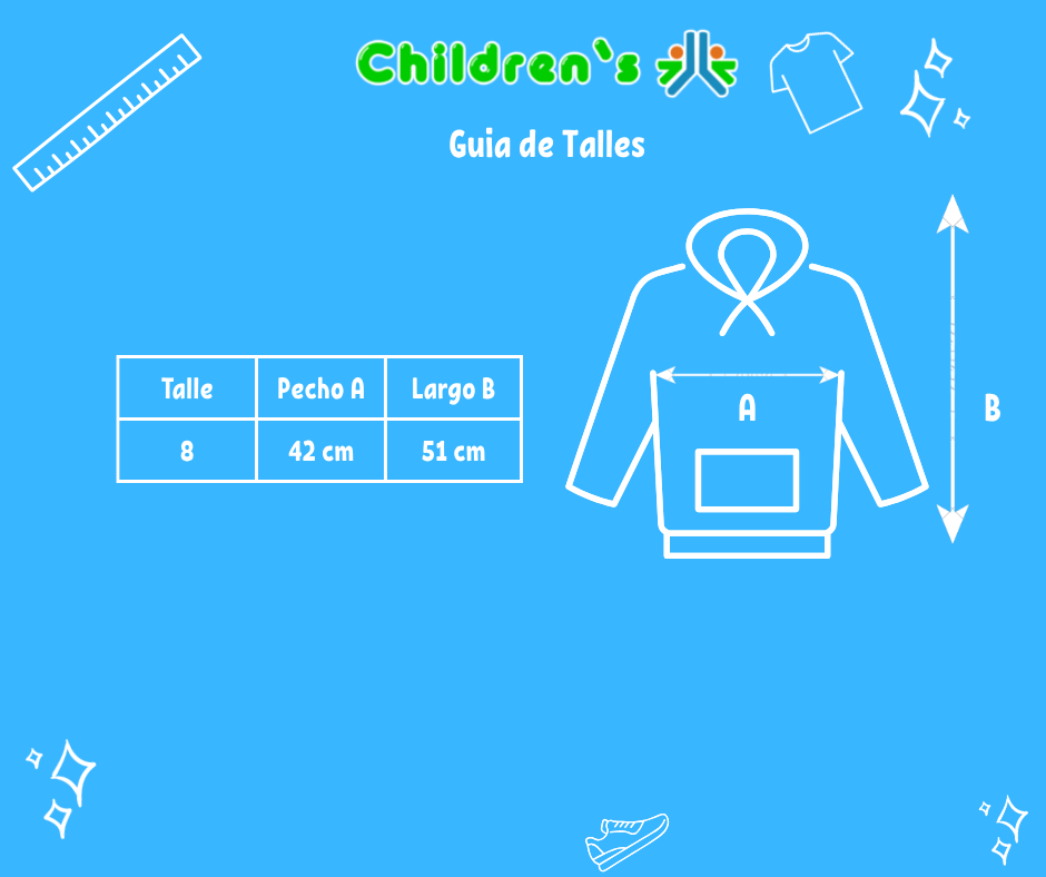 Guia de talles Buzo Polar con Aplique de Tachas