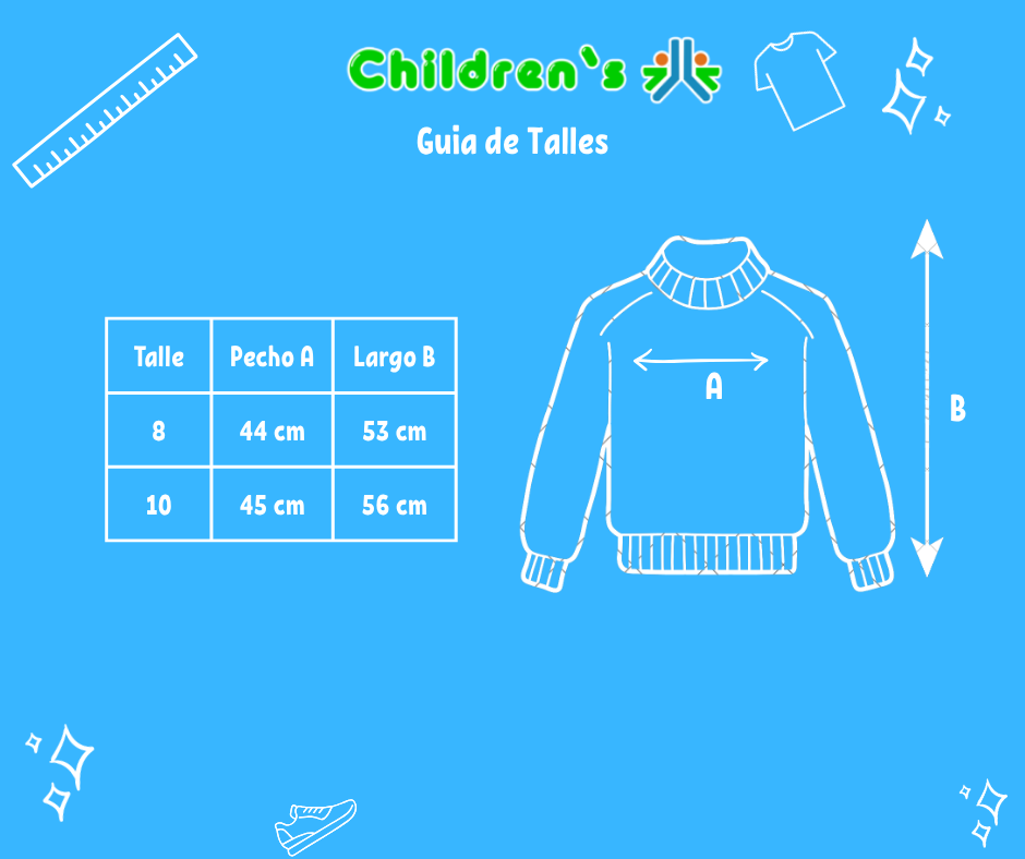 Tabla de talles — Buzo Polar con Cierre Combinado