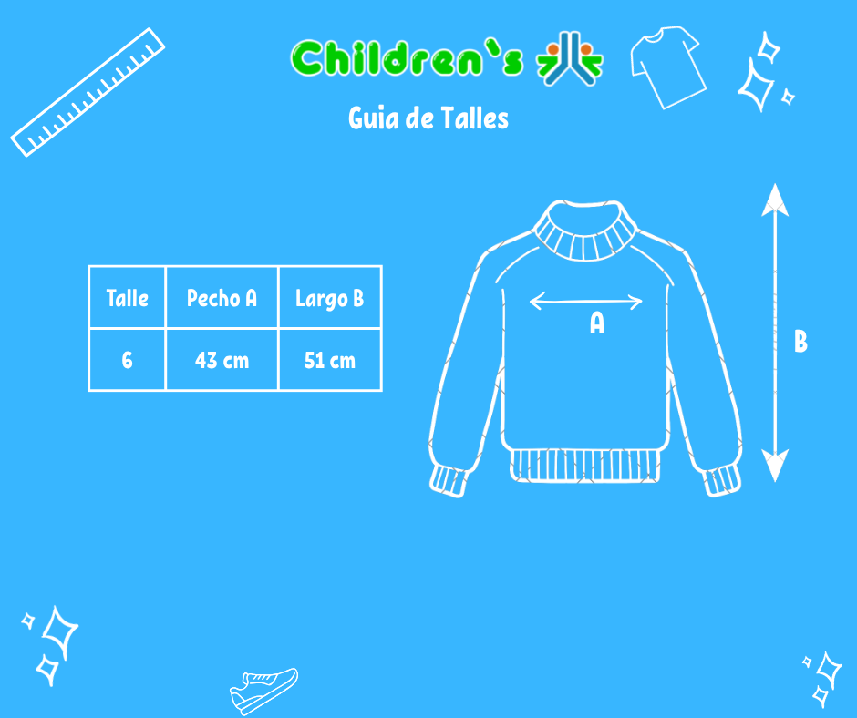 Guia de talles Buzo Polar con Cierre Jaspeado