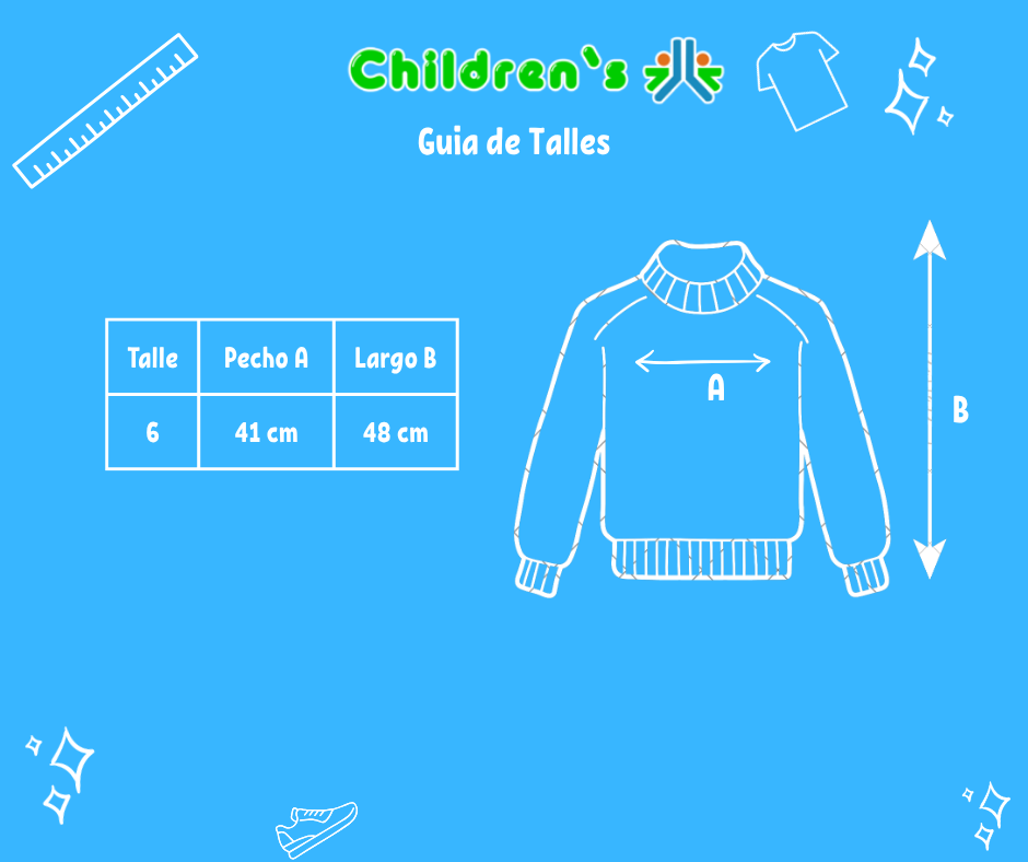 Guia de talles Buzo Polar con Cierre Jaspeado