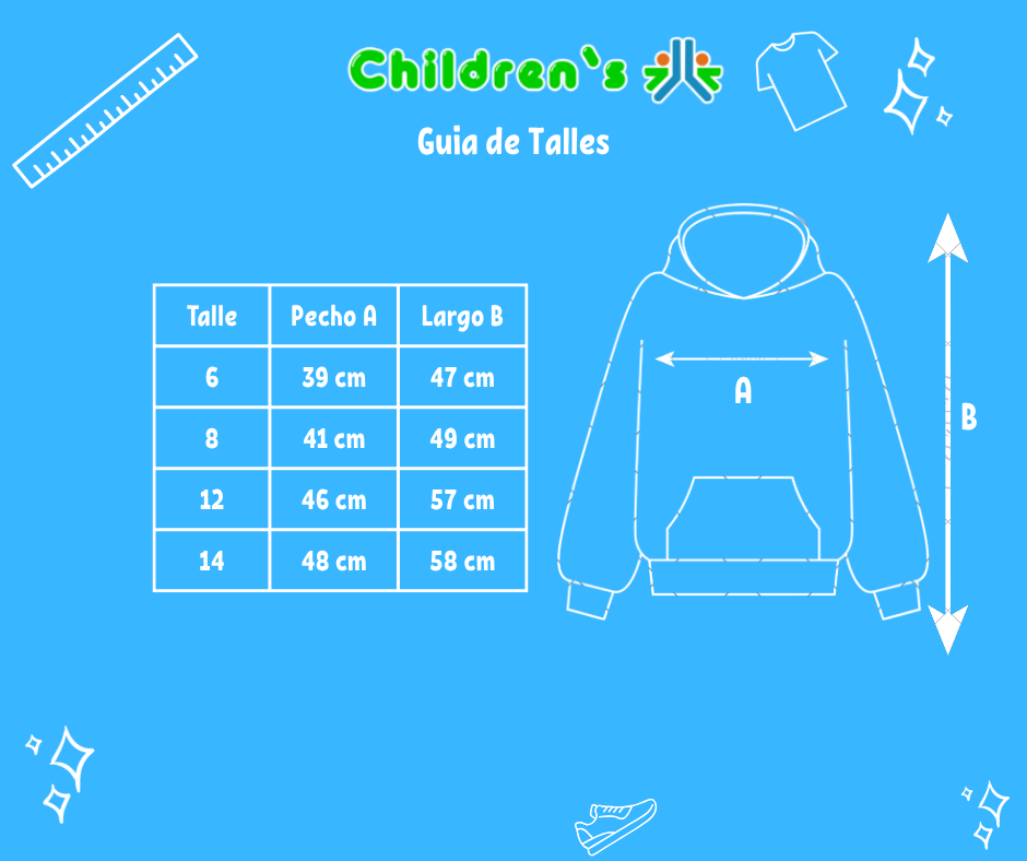 Guia de talles Buzo Polar con Cierre