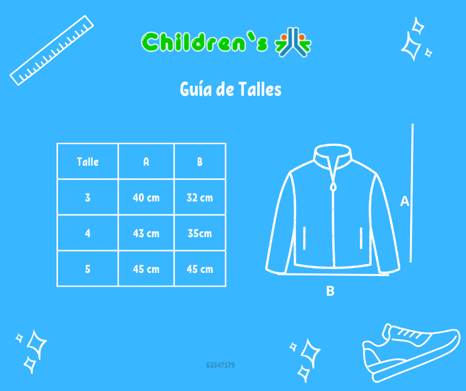 Guia de talles Campera Tejida con Cierre