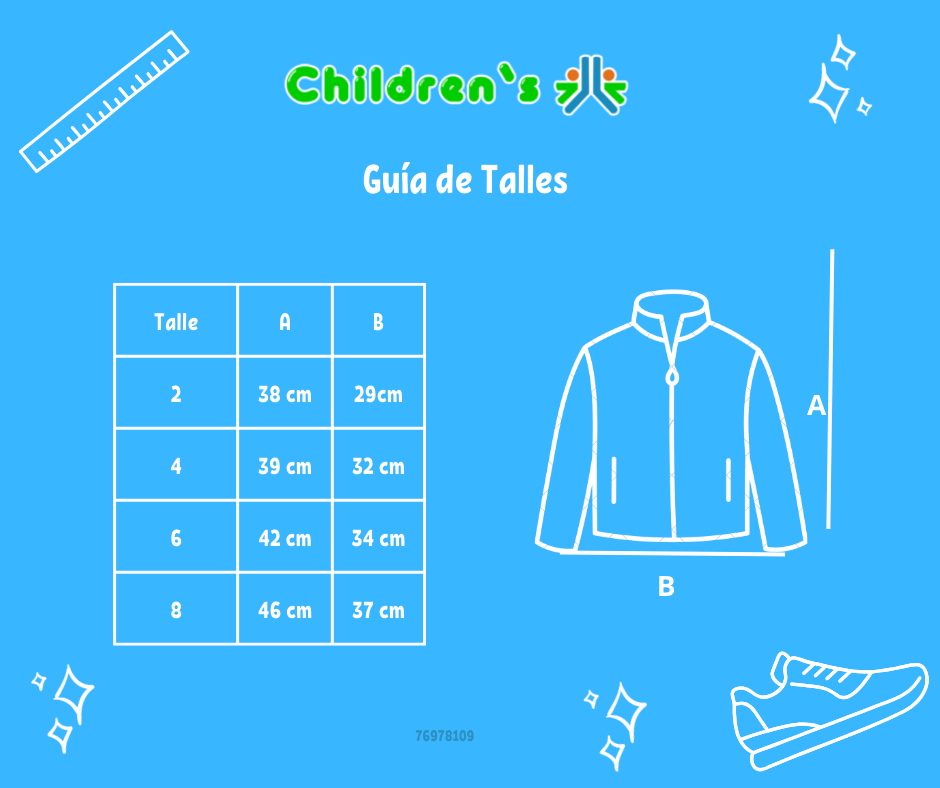 Guia de talles Campera Tejida con Cierre