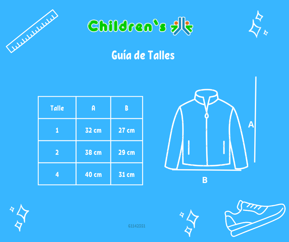 Guia de talles Campera Tejida con cierre bordada flor