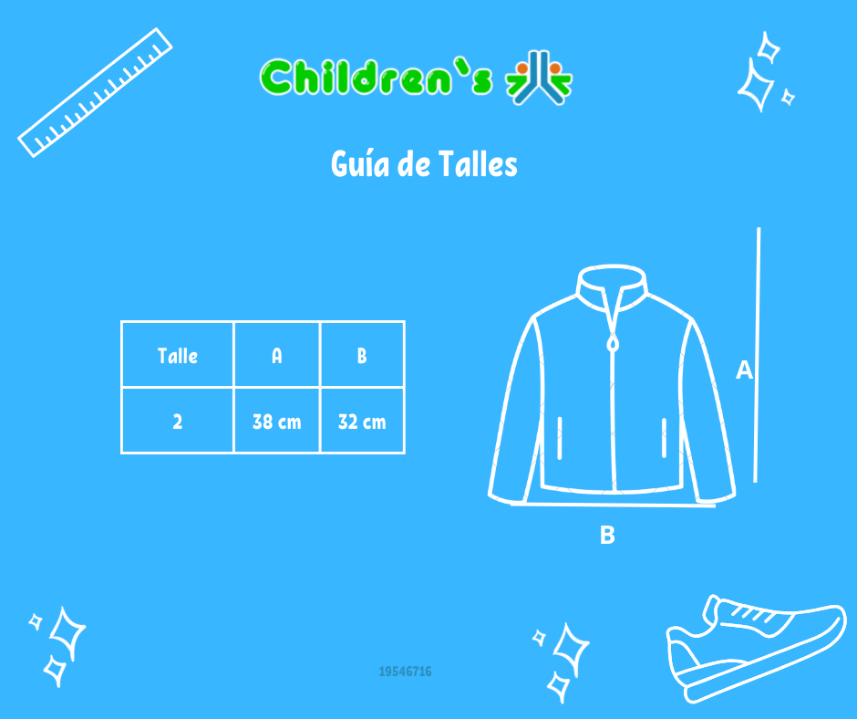 Guia de talles Campera Tejida con Cierre con Franjas