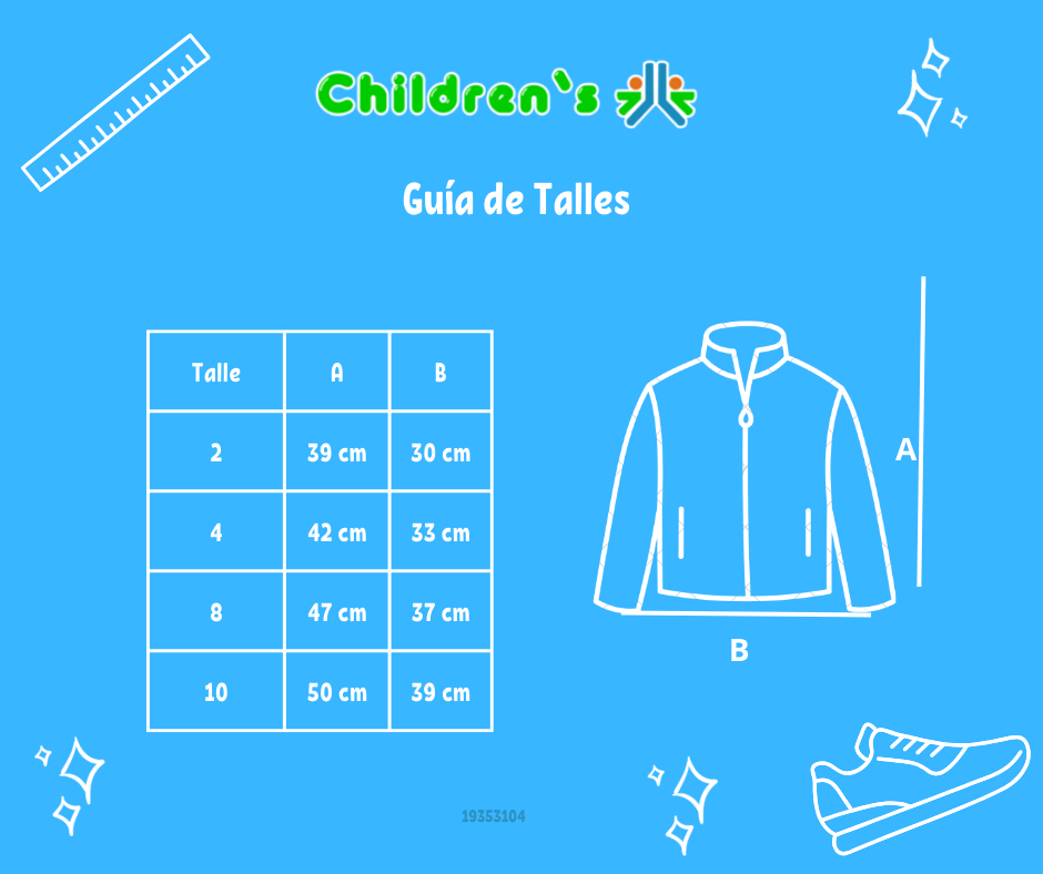 Guia de talles Campera Tejida con Cierre