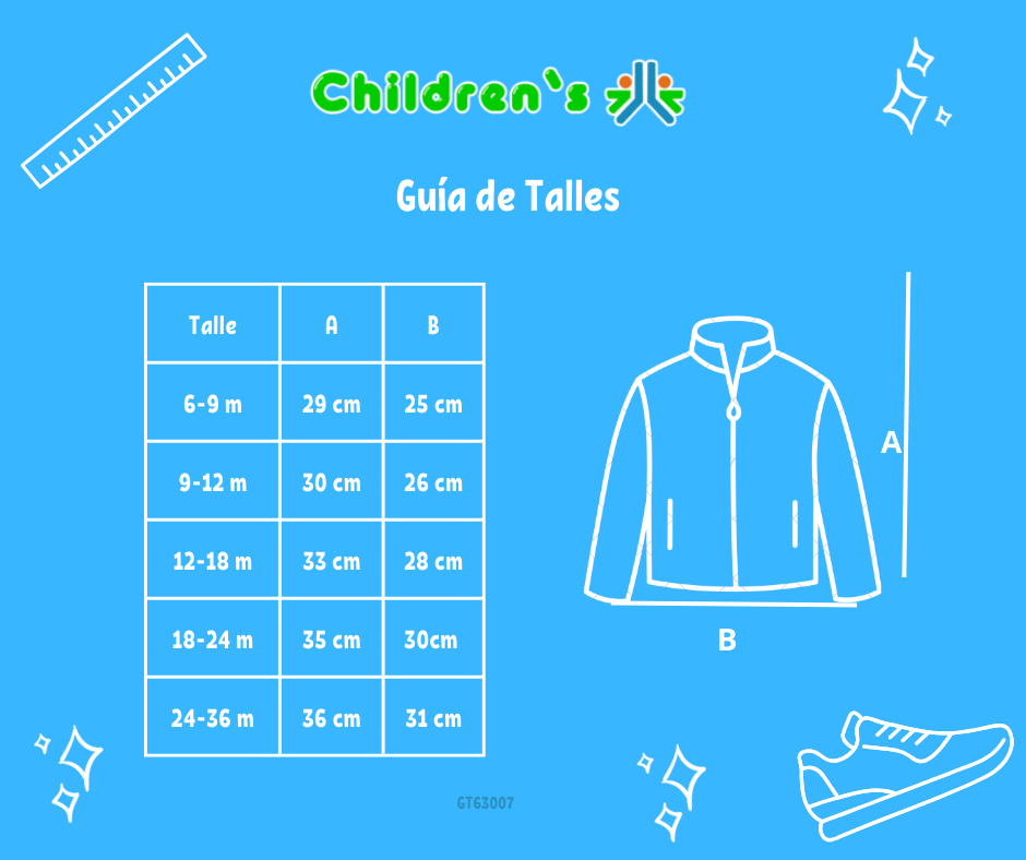 Guia de talles Campera Tejida con Cierre