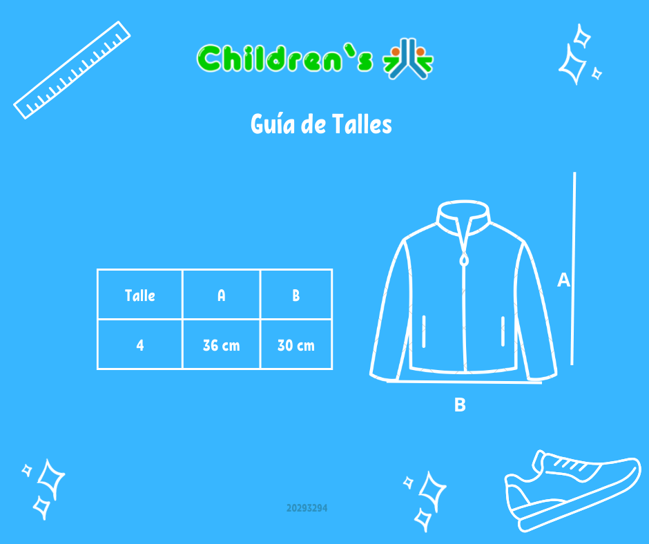 Guia de talles Campera Tejida con Cierre Liso