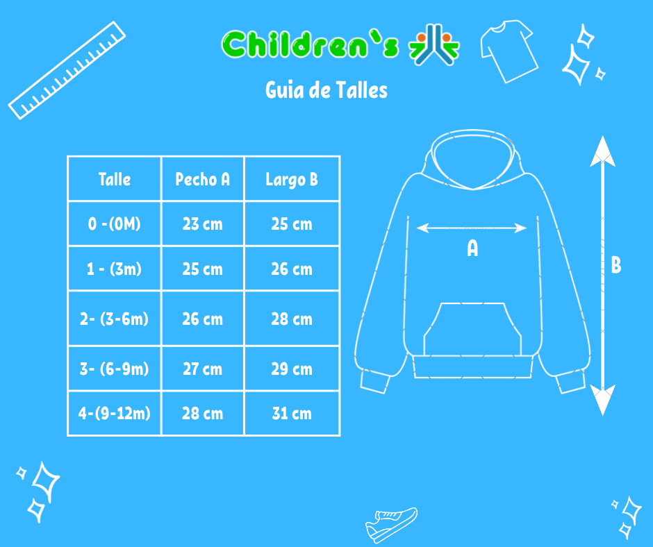 Guia de talles Campera Peluda con Capucha