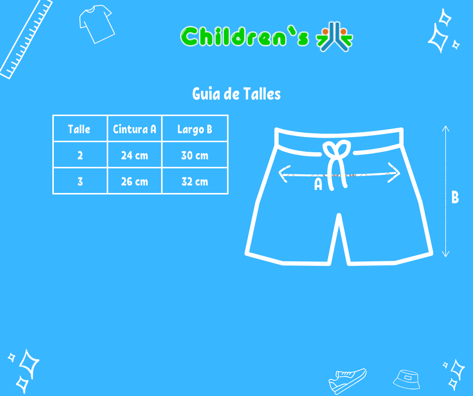 Guia de talles Short Bermuda Algodón Rustico Varón Bebe