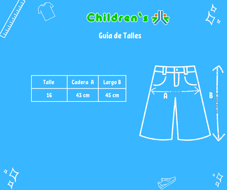 Guia de talles Short Gabardina Bruno Varón