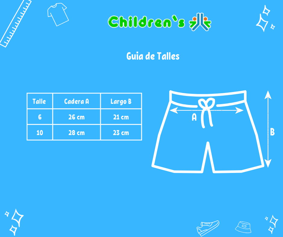 Guia de talles Malla De Baño Short De Lycra Estampado Urbano