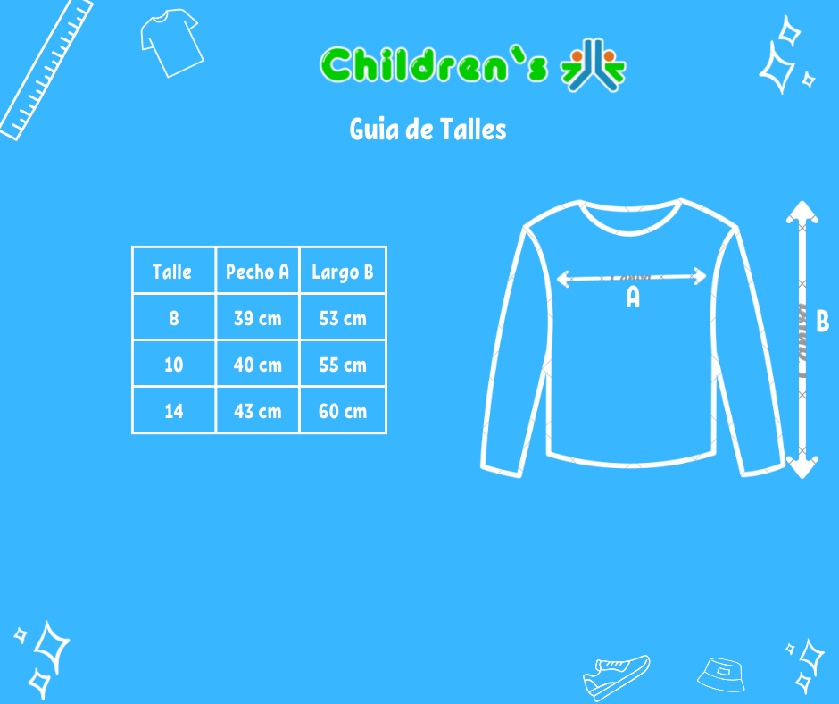 Guia de talles Sweater Pullover Escote V Colegial  Tejido