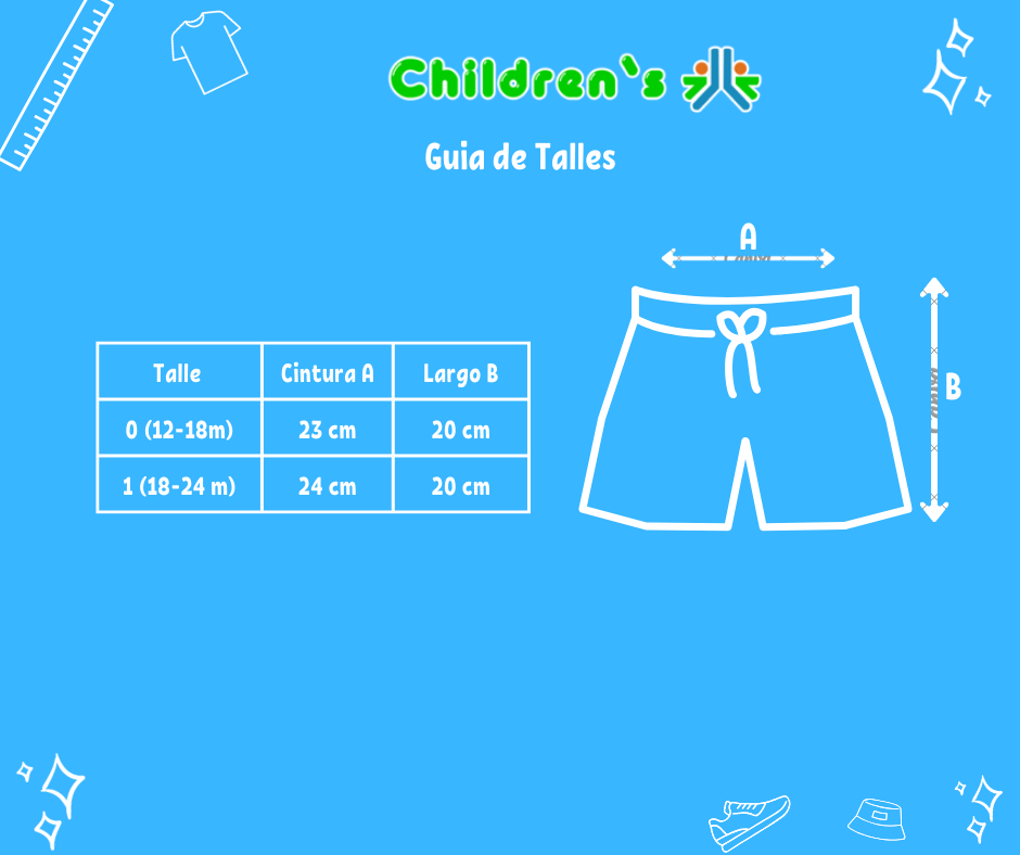 Guia de talles Short de Jean Elastizado con Cintura Elastizada