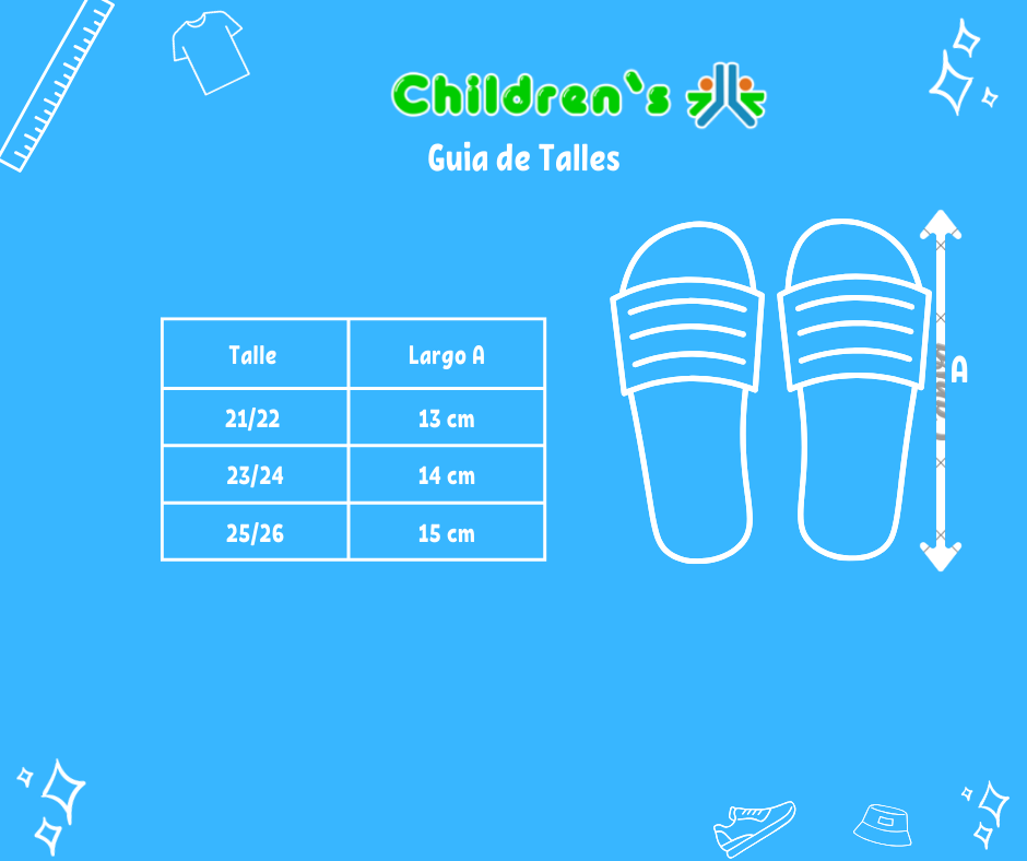 Guia de talles Chinela De Goma Minnie