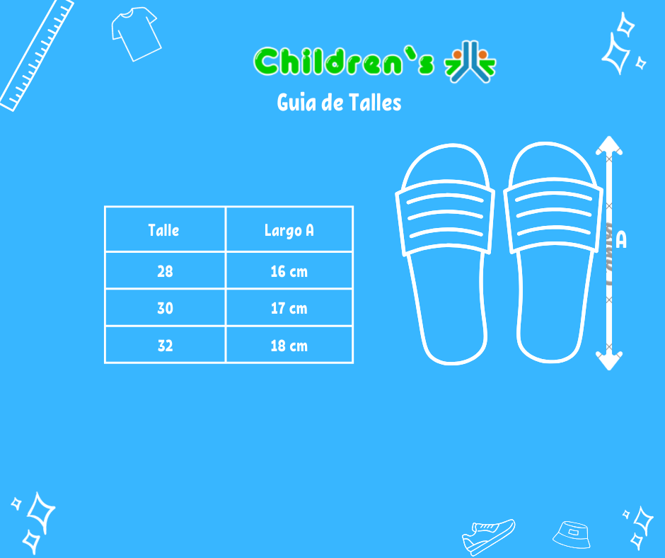 Guia de talles Chinela Simpson Goma Bar