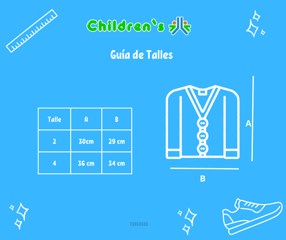 Guia de talles Saco Tejido de Cashmilon diseño cuadriculado