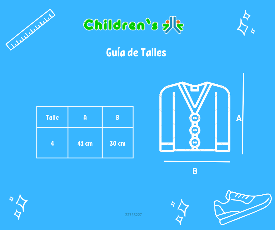 Guia de talles Saco Tejido Cashmilon Escote V con Ochos