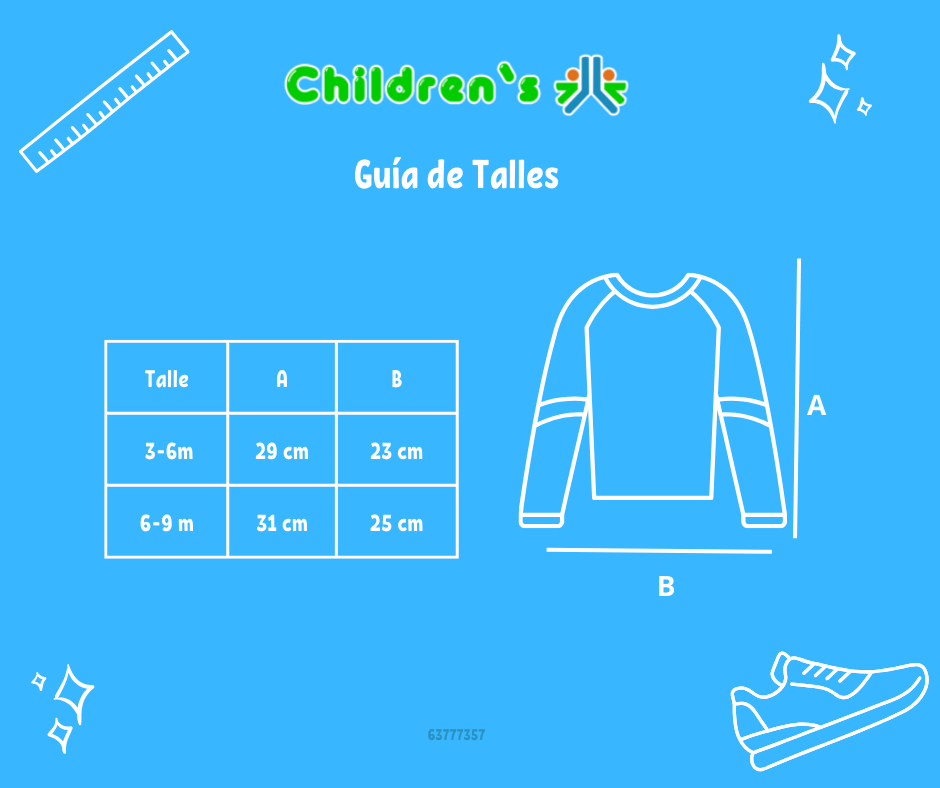 Guia de talles Remera Manga Larga Rayada