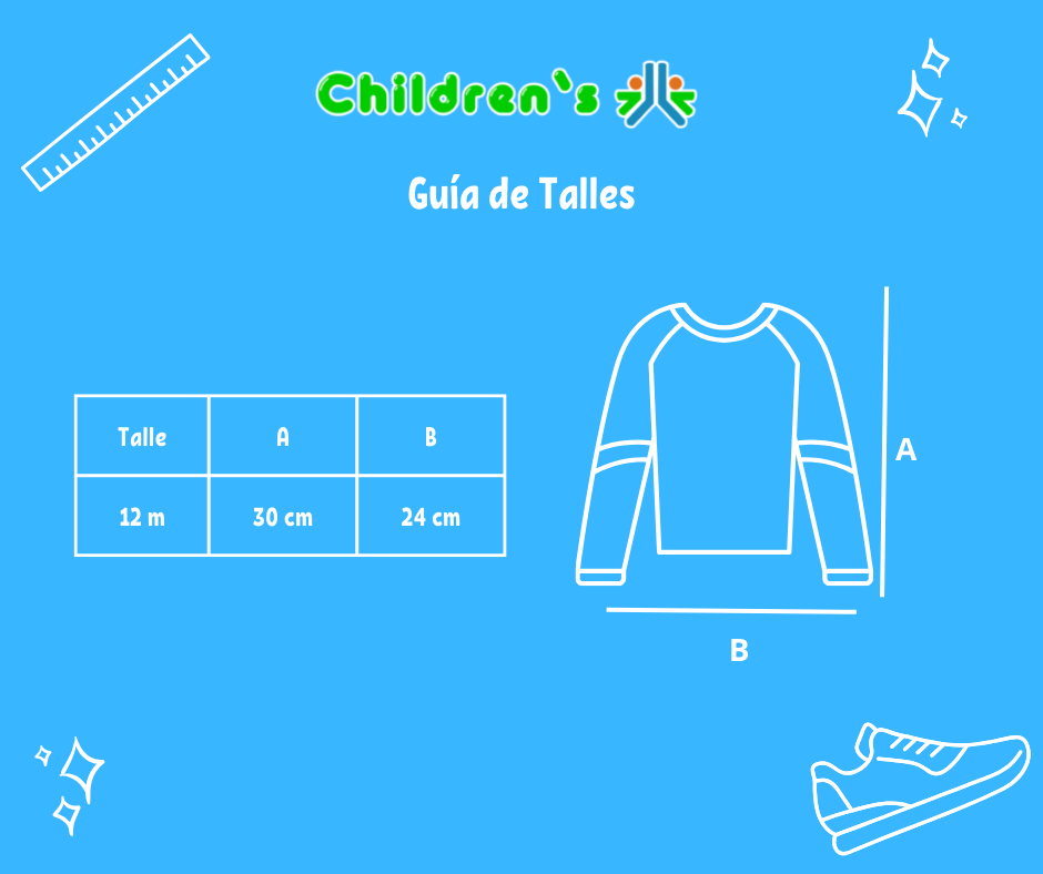 Guia de talles Remera Manga Larga Globitos