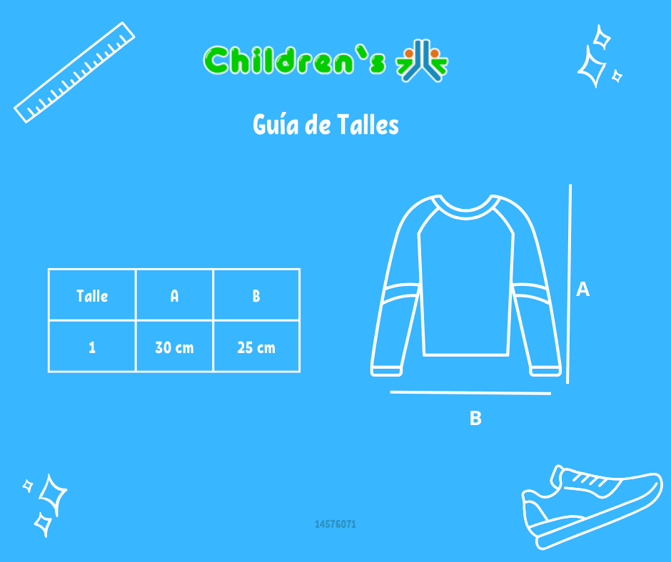 Guia de talles Remera Manga Larga combinada y Bordada con flores