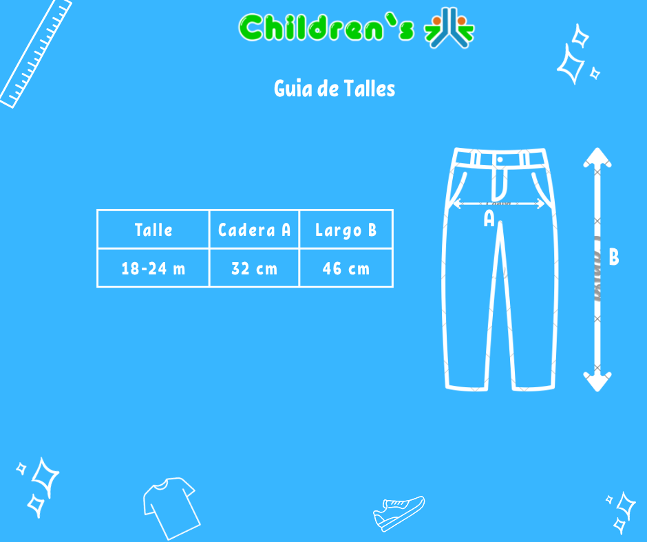 Guia de talles Pantalon Microfifra con puño y cierre