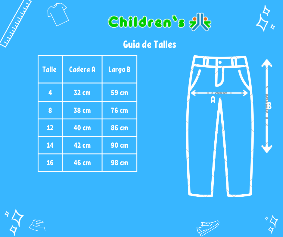 Tabla de talles — Pantalón Gabardina Clásico