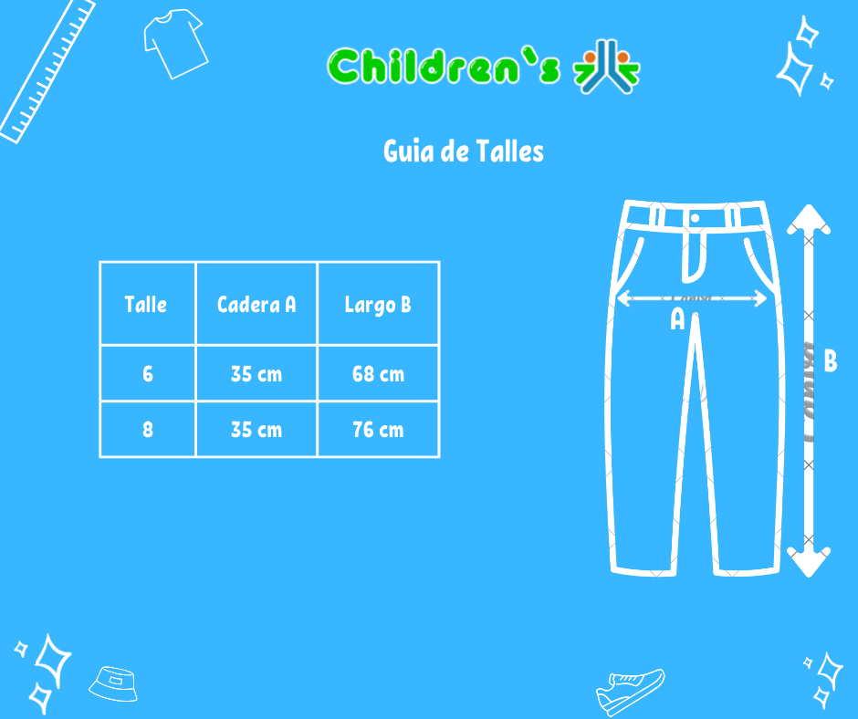 Guia de talles Pantalon Jean Color Clasico