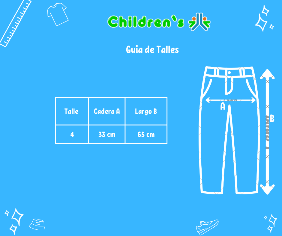 Guia de talles Pantalón Gabardina Clásico